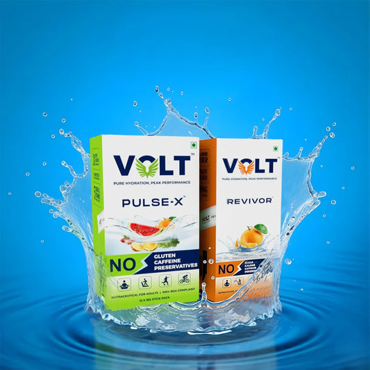 Volt Power Duo – Pulse-X & Revivor | Electrolyte & Immunity Drink for Adults | Zero Sugar | 22 Sachets