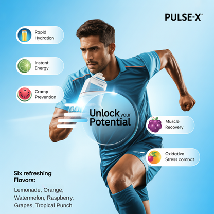 Pulse-X – Premium Hydration & Energy Drink for Adults | Full-Spectrum Electrolytes + Essential Vitamins | 12 Sachets x 16g | Assorted Fruity Flavours