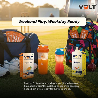 Volt Hydration Duo — Revivor + Bouncee | Zero-Sugar Adult Energy & Kids Electrolyte Vitamins | Caffeine Free, Preservatives Free | 22 Sachets