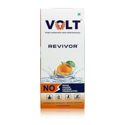 Volt Revivor – Supercharged Pre-Workout for Instant Energy, Hydration & Peak Performance | Zero-Sugar, Caffeine-Free | 3g L-Arginine | 10 Sachets