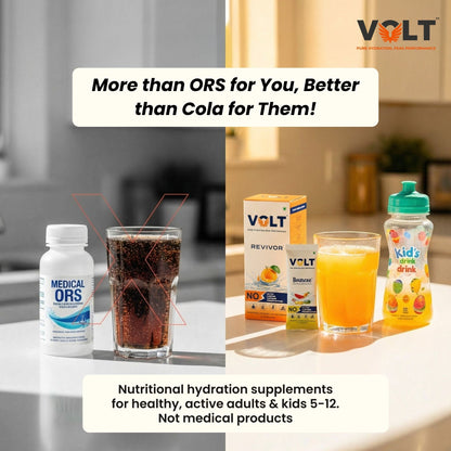 Volt Hydration Duo — Revivor + Bouncee | Zero-Sugar Adult Energy & Kids Electrolyte Vitamins | Caffeine Free, Preservatives Free | 22 Sachets