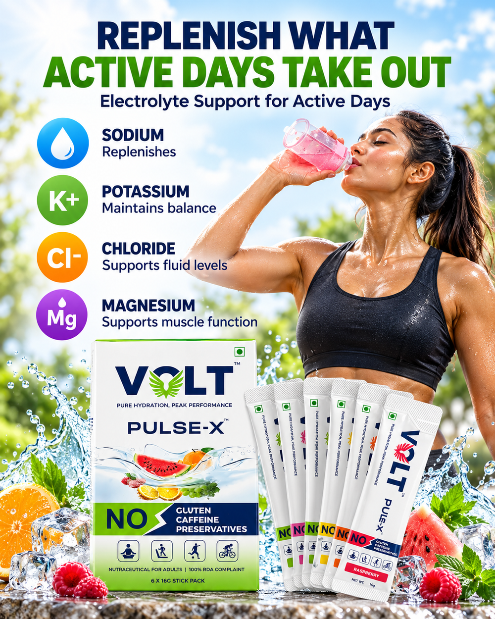 Electrolyte Powder for 3X Hydration & Energy | Volt Pulse-X