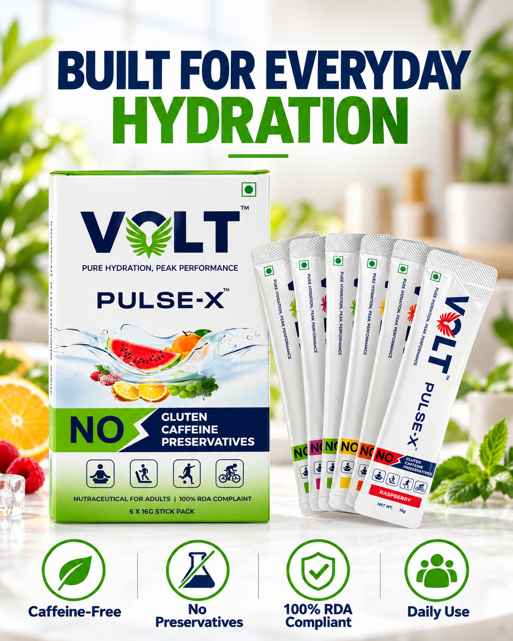 Electrolyte Powder for 3X Hydration & Energy | Volt Pulse-X