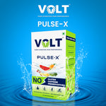 VOLT Pulse-X packaging on a blue background with water effects