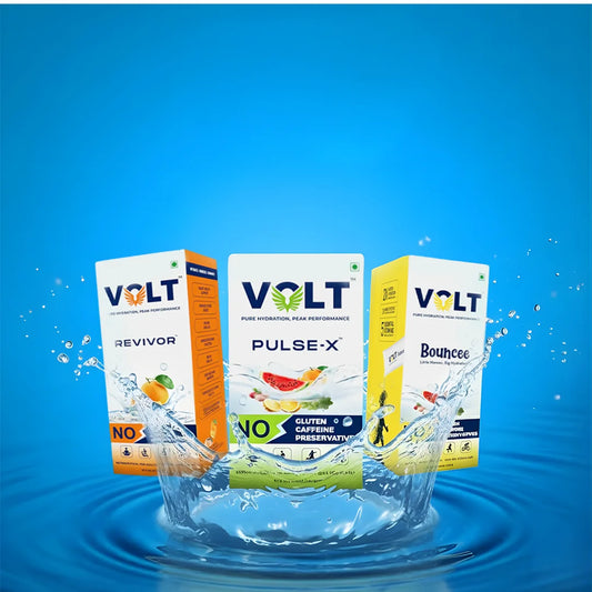 Volt Hydration Trio | Family Wellness, Hydration, Clean Energy & Immunity with Electrolytes & Vitamins | 34 Mixed Fruit Sachets