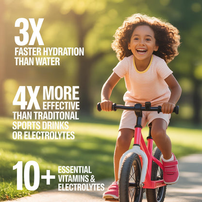 Bouncee – Healthy Kids Hydration Drink Mix | Electrolytes + Vitamins | Assorted Fruit Flavours | 12 Sachets x 8.5g | Caffeine-Free & Tummy-Friendly